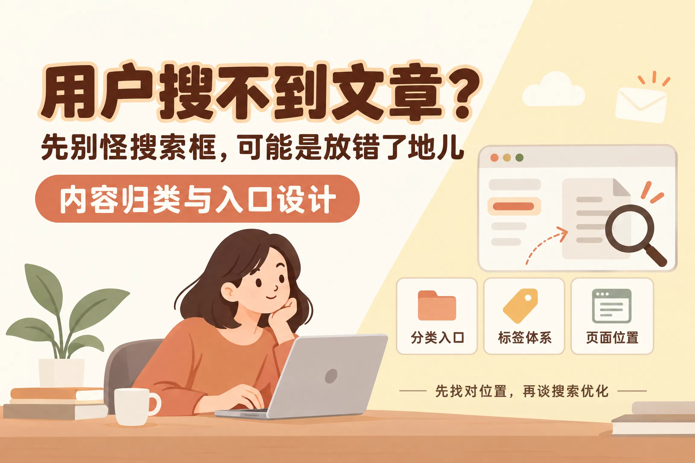 用户搜不到文章?先别怪搜索框,可能是放错了地儿